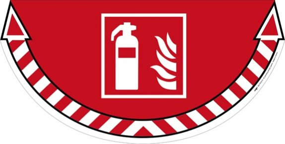 Adesivo segnalatore da terra Take Care - Estintore - 70x35 cm - CEP Fai da te/Sicurezza e protezione/Attrezzature per sicurezza sul lavoro/Segnaletica antinfortunistica Eurocartuccia - Pavullo, Commerciovirtuoso.it