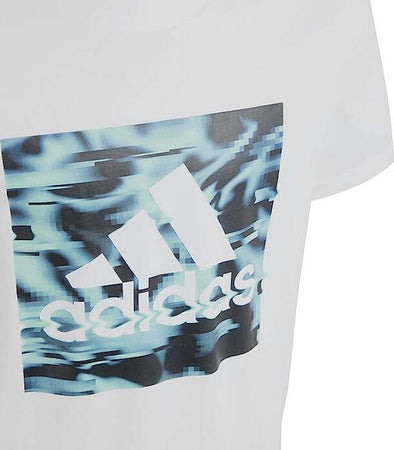 Adidas-T-shirt-Bambino-GRAFICA-SMALL-LOGO-JR-Bianco-IB9140