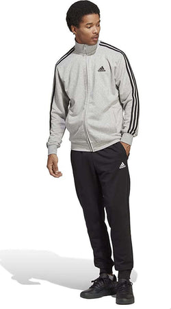 ADIDAS-Tuta-Sportswear-Basic-3-Stripes-Track-Uomo-Grigia-e-Nera