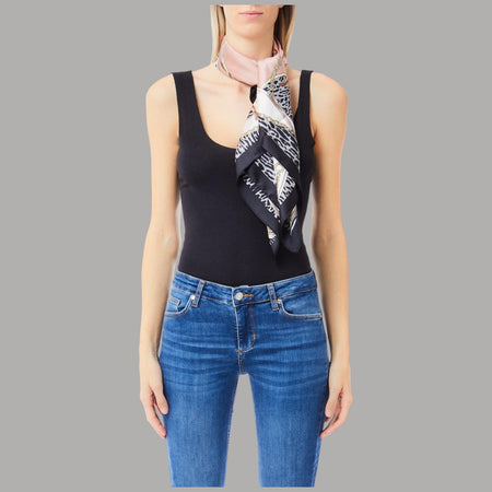 Liu Jo foulard nero 90X90 con scatola 2F5084T0300