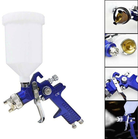 Aerografo Verniciatura Pistola Aria Compressa Ugello 1,4mm Coppa X Vernice 600ml Tools