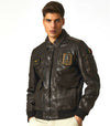 Giubbotto in pelle uomo  - Aeronautica Militare - pelle marrone