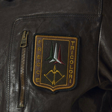 Giubbotto in pelle uomo  - Aeronautica Militare - pelle marrone