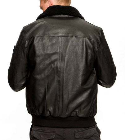 Giubbotto in pelle uomo  - Aeronautica Militare - pelle nero