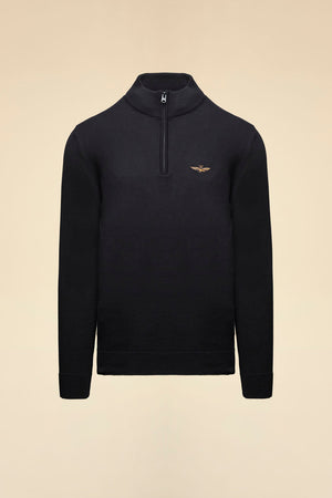 Aeronautica Militare Maglia uomo in cotone mezza zip