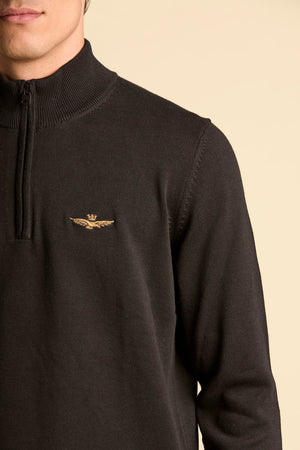 Aeronautica Militare Maglia uomo in cotone mezza zip