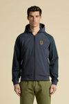 Giubbino Uomo Aeronautica Militare blu navy con cappuccio removibile full zip