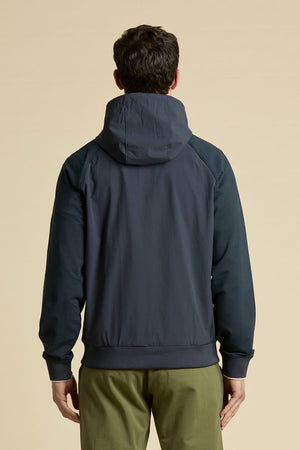 Giubbino Uomo Aeronautica Militare blu navy con cappuccio removibile full zip
