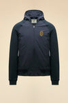 Giubbino Uomo Aeronautica Militare blu navy con cappuccio removibile full zip