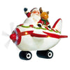 Babbo Natale con Aeroplano, elica con movimento luminoso 25 cm