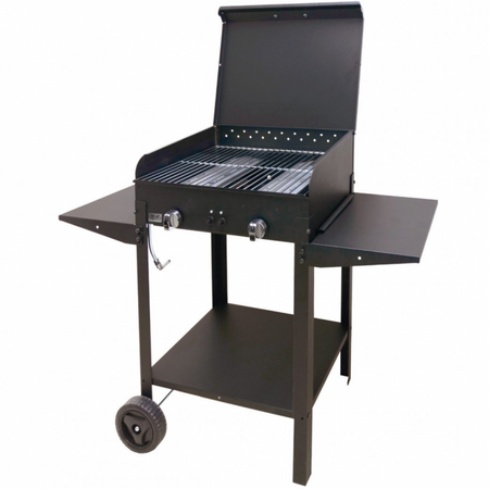 Barbecue bbq a gas e pietra lavica il lamiera smaltata 2 fuochi