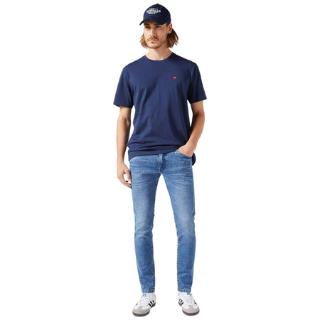 Wrangler t-shirt blu logo piccolo 112350434