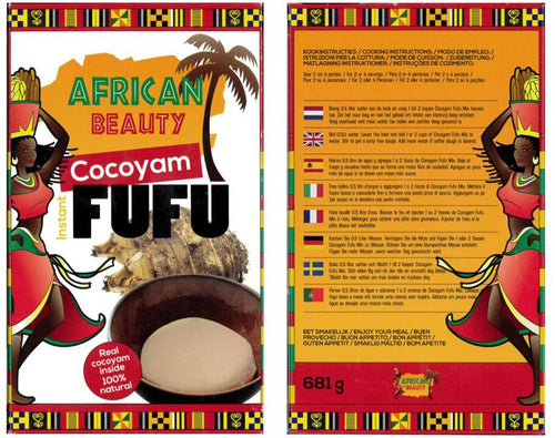 AFRICAN BEAUTY FARINA DI COCOYAM FUFU 681 G PAESE DI ORIGINE OLANDA NETHERLANDS