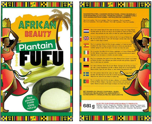 AFRICAN BEAUTY FARINA DI PLANTAIN FUFU 681 G PAESE DI ORIGINE OLANDA NETHERLANDS