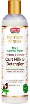 AFRICAN PRIDE MOISTURE MIRACLE CURL MILK & DETANGLER 354ml PER CAPELLI .