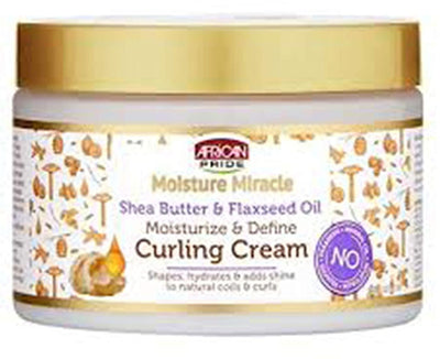 AFRICAN PRIDE MOISTURE MIRACLE MOISTURIZE & DEFINE CURLING CREAM 12oz PER CAPELLI .