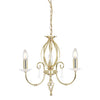 Lampadario Classico Aegean Acciaio Ottone Lucido 3 Luci E14