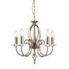 Lampadario Classico Aegean Acciaio Ottone Anticato 5 Luci E14