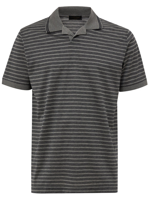 Corneliani Polo grigia a maniche corte da uomo