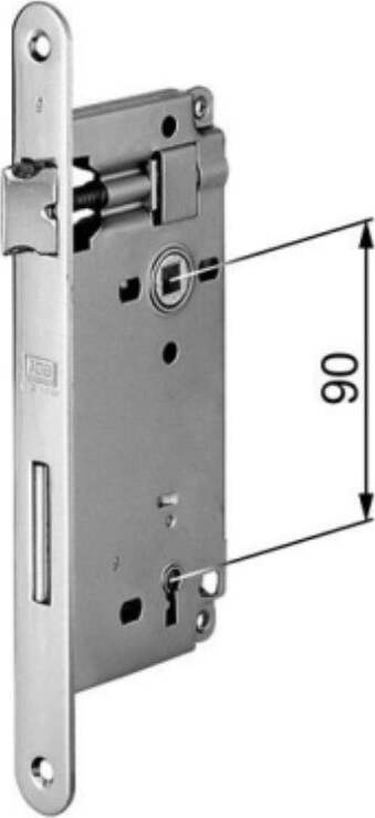 AGB---SERRATURA-DA-INFILARE-PER-PORTE-INTERNE-(A11)-PATENT-D90-F22-E40-CON-BORDI-TONDI---ACCIAIO-BRONZATO
