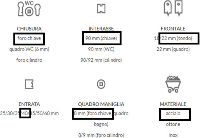 AGB---SERRATURA-DA-INFILARE-PER-PORTE-INTERNE-(A11)-PATENT-D90-F22-E40-CON-BORDI-TONDI---ACCIAIO-BRONZATO