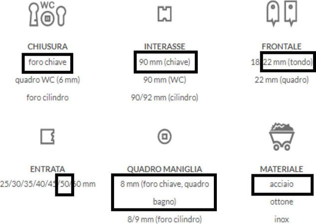 AGB---SERRATURA-DA-INFILARE-PER-PORTE-INTERNE-(A14)-PATENT-D90-F22-E50---ACCIAIO-BRONZATO