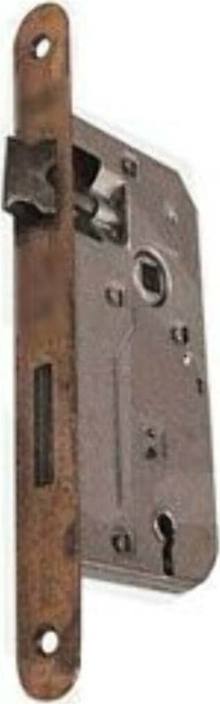 AGB---SERRATURA-DA-INFILARE-PER-PORTE-INTERNE-(B10)-PATENT-PICCOLA-D70-F20-E40-CON-BORDI-TONDI---BRONZATA