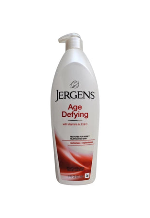 JERGENS AGE DEFYING WITH VITAMINS A,E & C RESTORES FOR VISIBLY MULTI MOISTURIZER 621ML LOTION PER CORPO