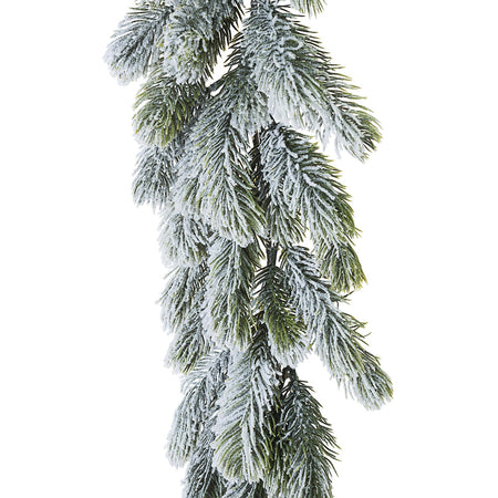 Boa natalizia "Marmolada" in PVC effetto aghi di Pino color Verde Innevato decorazione Natalizia