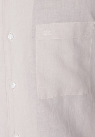 calvin klein CAMICIA LINEN COTTON CUBAN SS SHIRT da uomo