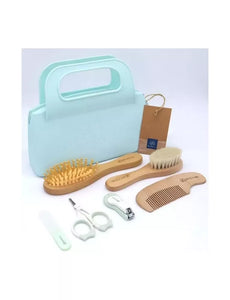 MIZU BABY - Mami - Gift Set Verde acqua con beauty in silicone, spazzola, pettine, forbicine, tagliaunghie, capelli, unghie