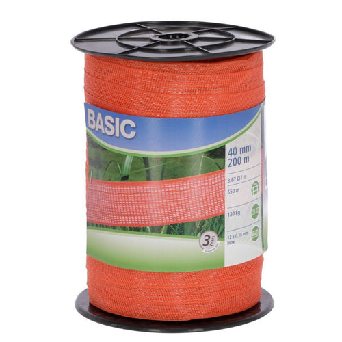 Nastro recinto elettrico per Bovini ed Equini Fettuccia Arancione 40 mm x 200 mt