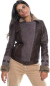 Alaska---Chiodo-Donna-Testa-di-Moro-in-vero-montone-Shearling-Beige-e-in-vera-pelle