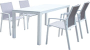 ALASKA---set-tavolo-in-alluminio-cm-148/214-x-85-x-75,5-h-con-4-sedute-Bianco-Milani-Home