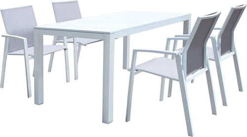 ALASKA---set-tavolo-in-alluminio-cm-148/214-x-85-x-75,5-h-con-4-sedute-Bianco-Milani-Home