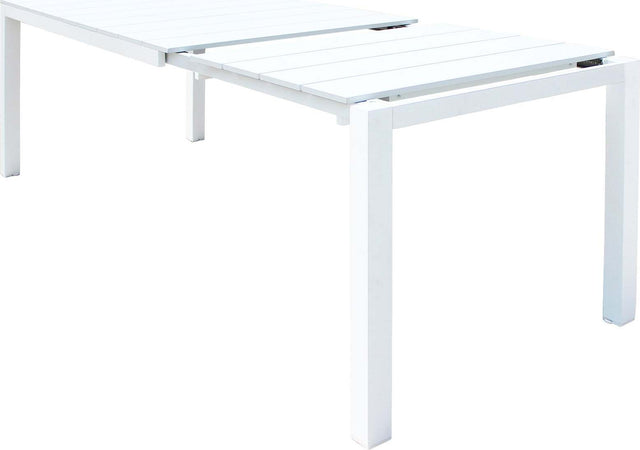 ALASKA---set-tavolo-in-alluminio-cm-148/214-x-85-x-75,5-h-con-4-sedute-Bianco-Milani-Home