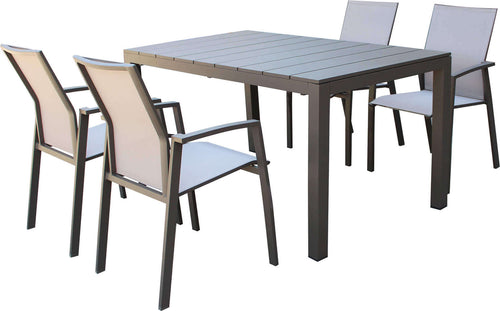 ALASKA---set-tavolo-in-alluminio-cm-148/214-x-85-x-75,5-h-con-4-sedute-Taupe-Milani-Home