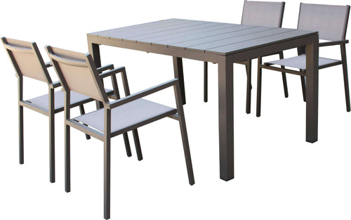ALASKA---set-tavolo-in-alluminio-cm-148/214-x-85-x-75,5-h-con-4-sedute-Taupe-Milani-Home