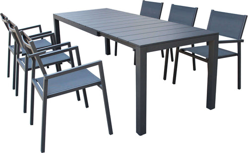 ALASKA---set-tavolo-in-alluminio-cm-148/214-x-85-x-75,5-h-con-6-sedute-Antracite-Milani-Home