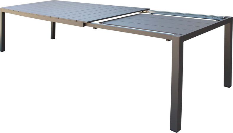 ALASKA---set-tavolo-in-alluminio-cm-148/214-x-85-x-75,5-h-con-6-sedute-Taupe-Milani-Home