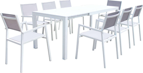 ALASKA---set-tavolo-in-alluminio-cm-148/214-x-85-x-75,5-h-con-8-sedute-Bianco-Milani-Home