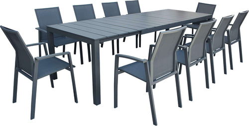 ALASKA---set-tavolo-in-alluminio-cm-214/280-x-100-x-75,5-h-con-10-sedute-Antracite-Milani-Home