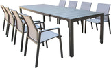 ALASKA---set-tavolo-in-alluminio-cm-214/280-x-100-x-75,5-h-con-8-sedute-Taupe-Milani-Home