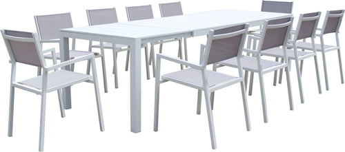 ALASKA---set-tavolo-in-alluminio-cm-214/280-x-85-x-75,5-h-con-10-sedute-Bianco-Milani-Home