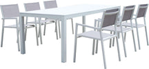 ALASKA---set-tavolo-in-alluminio-cm-214/280-x-85-x-75,5-h-con-6-sedute-Bianco-Milani-Home