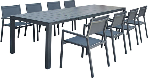 ALASKA---set-tavolo-in-alluminio-cm-214/280-x-85-x-75,5-h-con-8-sedute-Antracite-Milani-Home