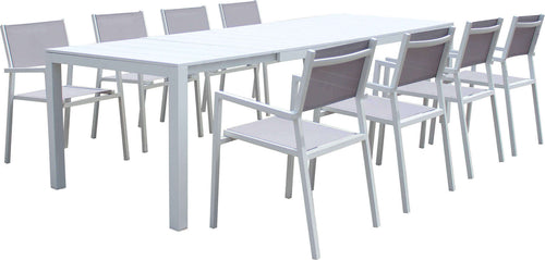 ALASKA---set-tavolo-in-alluminio-cm-214/280-x-85-x-75,5-h-con-8-sedute-Bianco-Milani-Home