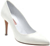 Albano Scarpe Donna Da Sposa Decollete' in Raso Bianco Con Tacco 8 Cm Nuova Collezione