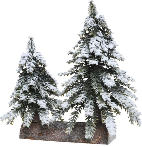 Alberelli di Natale innevati con base in legno in PE Effetto Real Touch h 23 cm Casa e cucina/Decorazioni per interni/Addobbi e decorazioni per ricorrenze/Decorazioni natalizie/Alberi di natale artificiali MagiediNatale.it - Altamura, Commerciovirtuoso.it