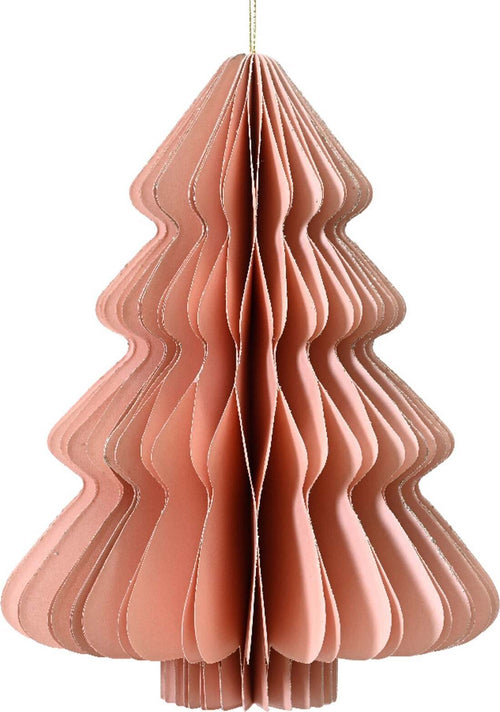 Alberello-di-Natale-colore-rosa-in-carta-,-decorazione-natalizia